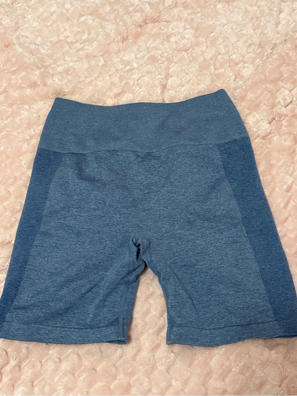 Amazon Seamless High-Waist Athletic Bike Shorts - Blue
